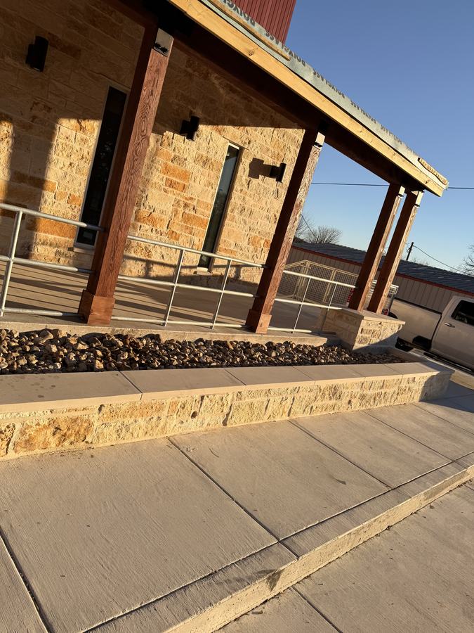 Stone Porch and Timber Columns