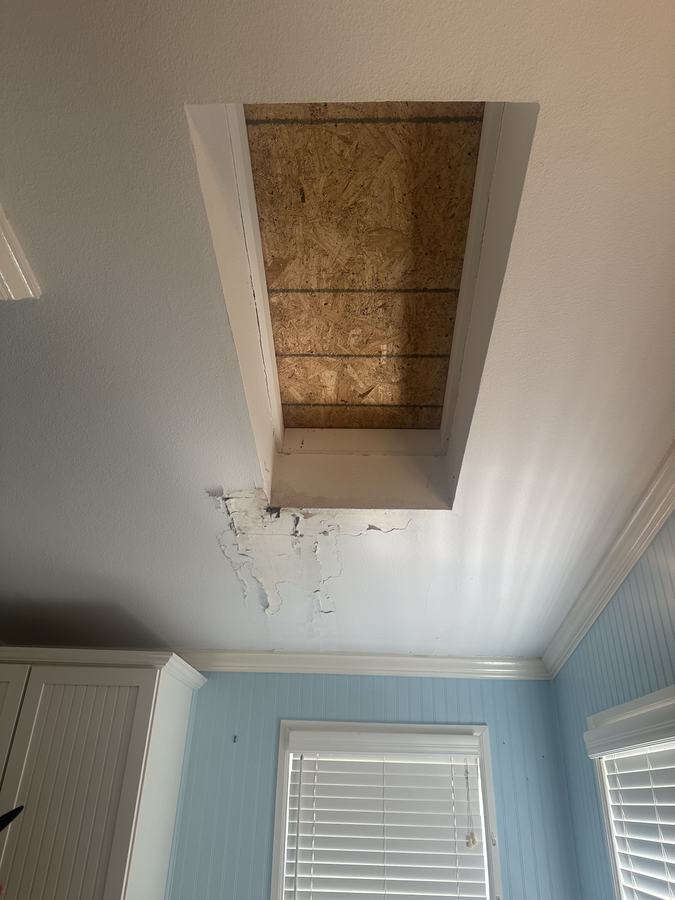 Ceiling Opened Up — Before