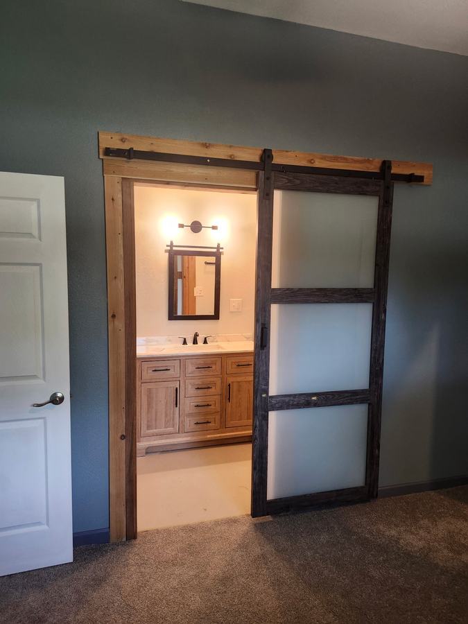 Sliding Barn Door to the Bath